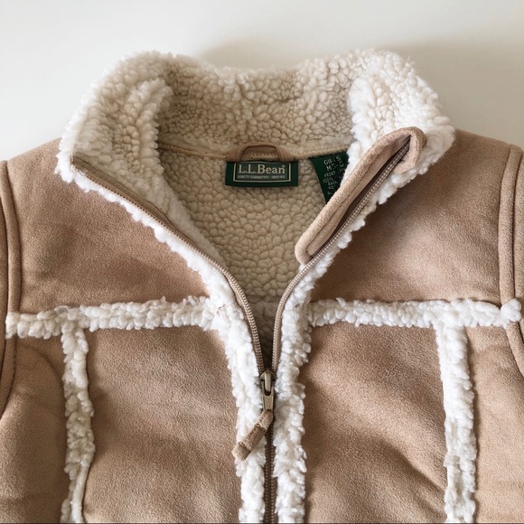 L.L. Bean Girls' Faux Shearling Sherpa Teddy Lined Jacket Coat M 5-6 - Picture 11 of 13